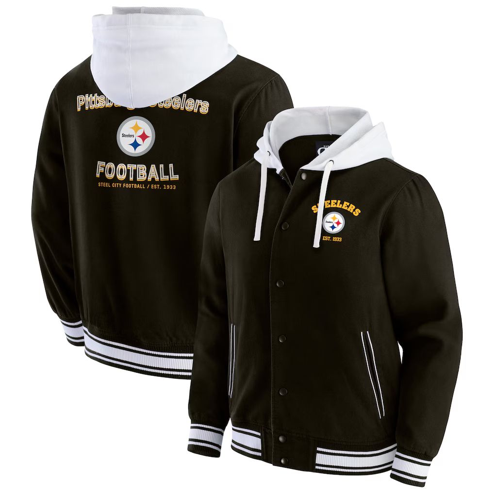 Men 2026 NFL Pittsburgh Steelers  jacket hoodie Black 011->arizona cardinals->NFL Jersey